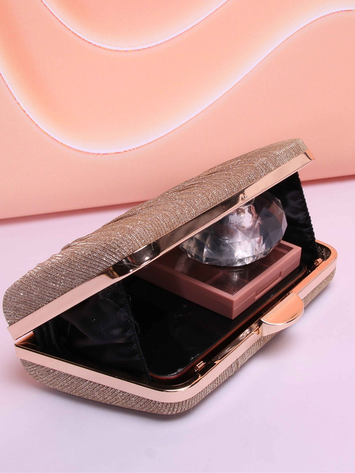 Dazzling Pleated Square Clutches & Evening Bags