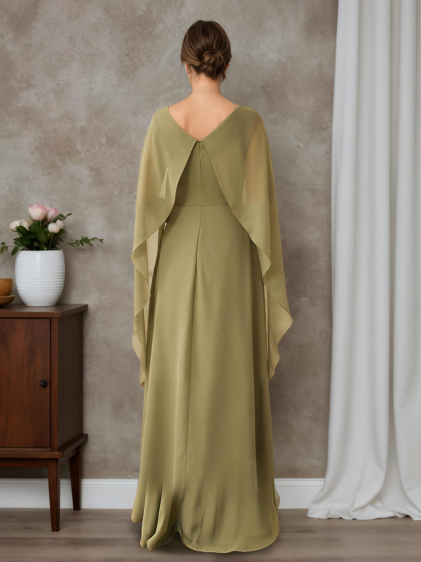 Eloria Classic A-line Chiffon Scoop Floor-Length Mother of the Bride Dress