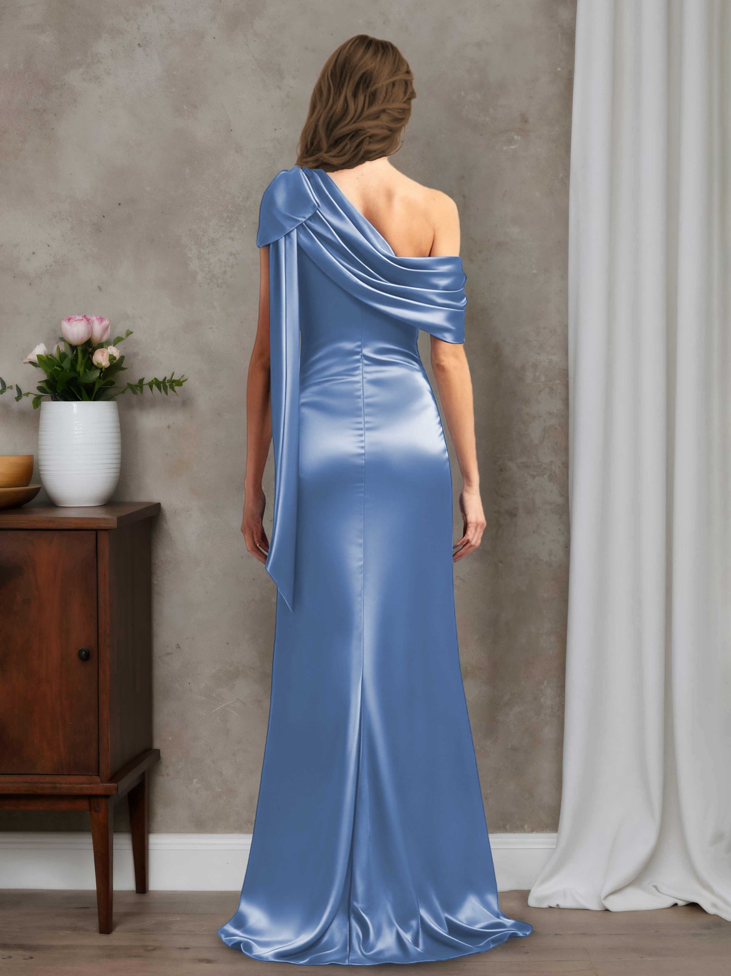 Fanira Elegant Sheath/Column One Shoulder Sleeveless Mother of the Bride Dresses