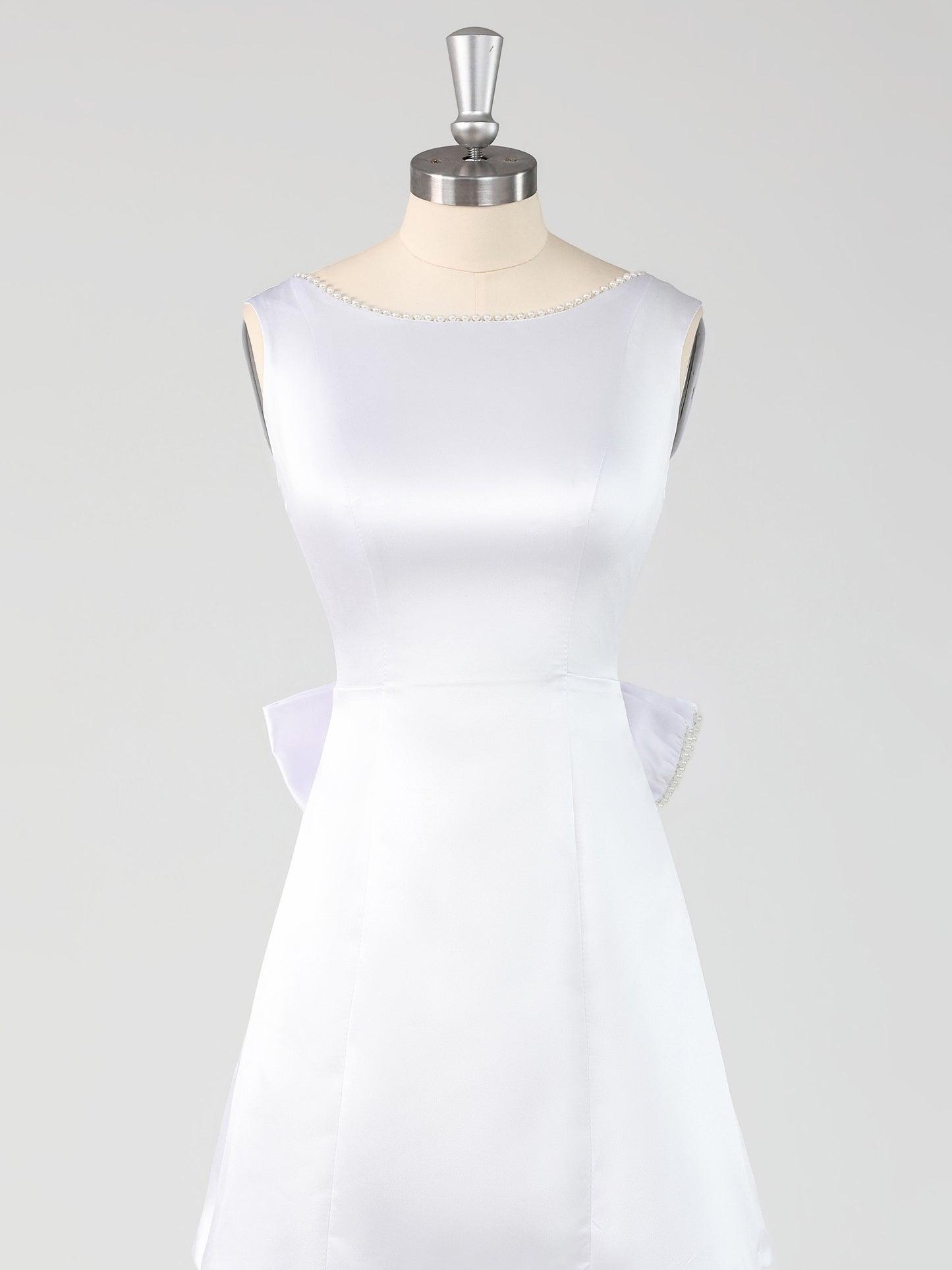 Lacey A-Line Scoop Neck Sleeveless Mini Homecoming Dresses with Bow Knot