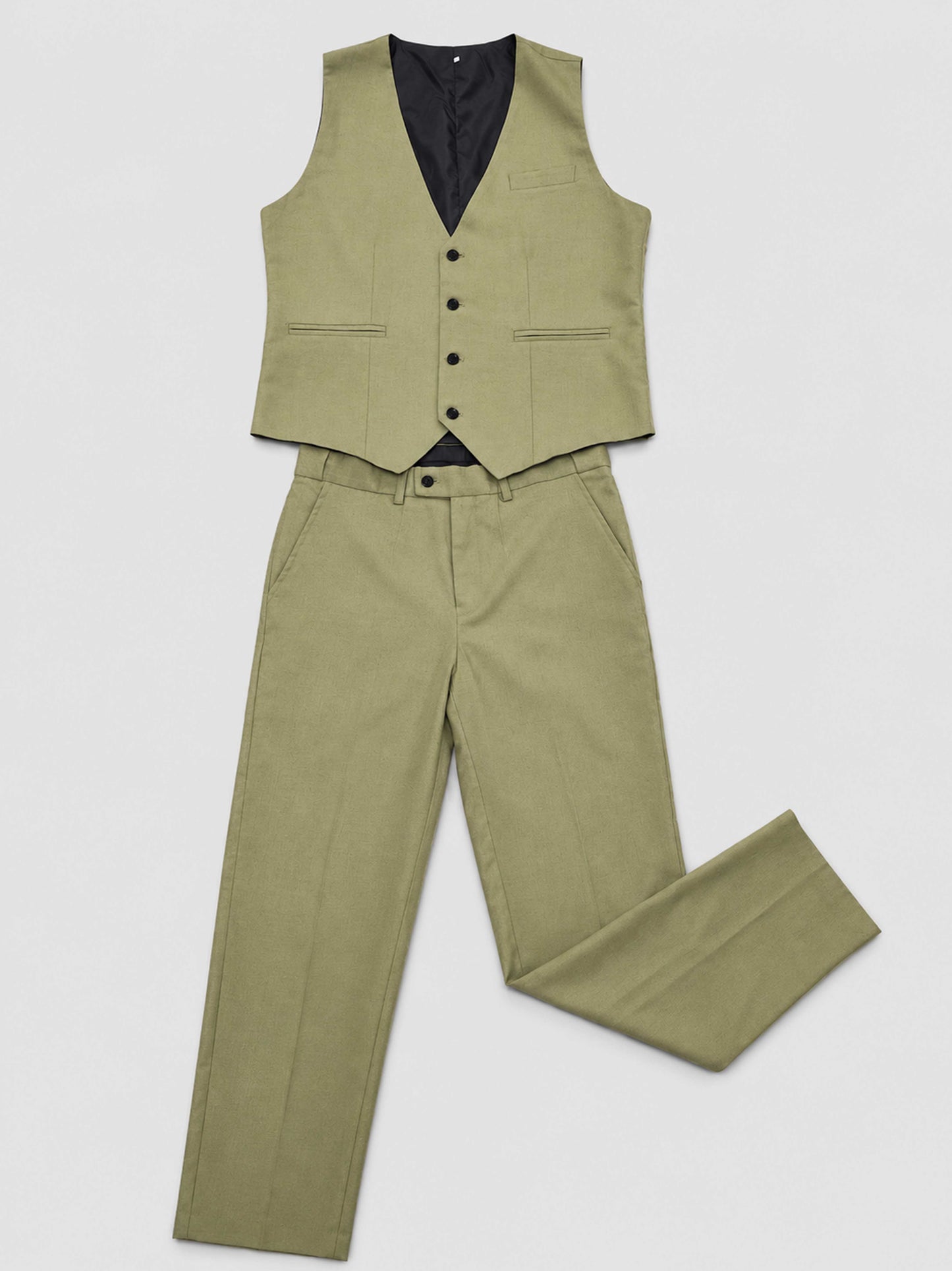 Men's Linen Vest & Pants Set For Summer Wedding & Vacation