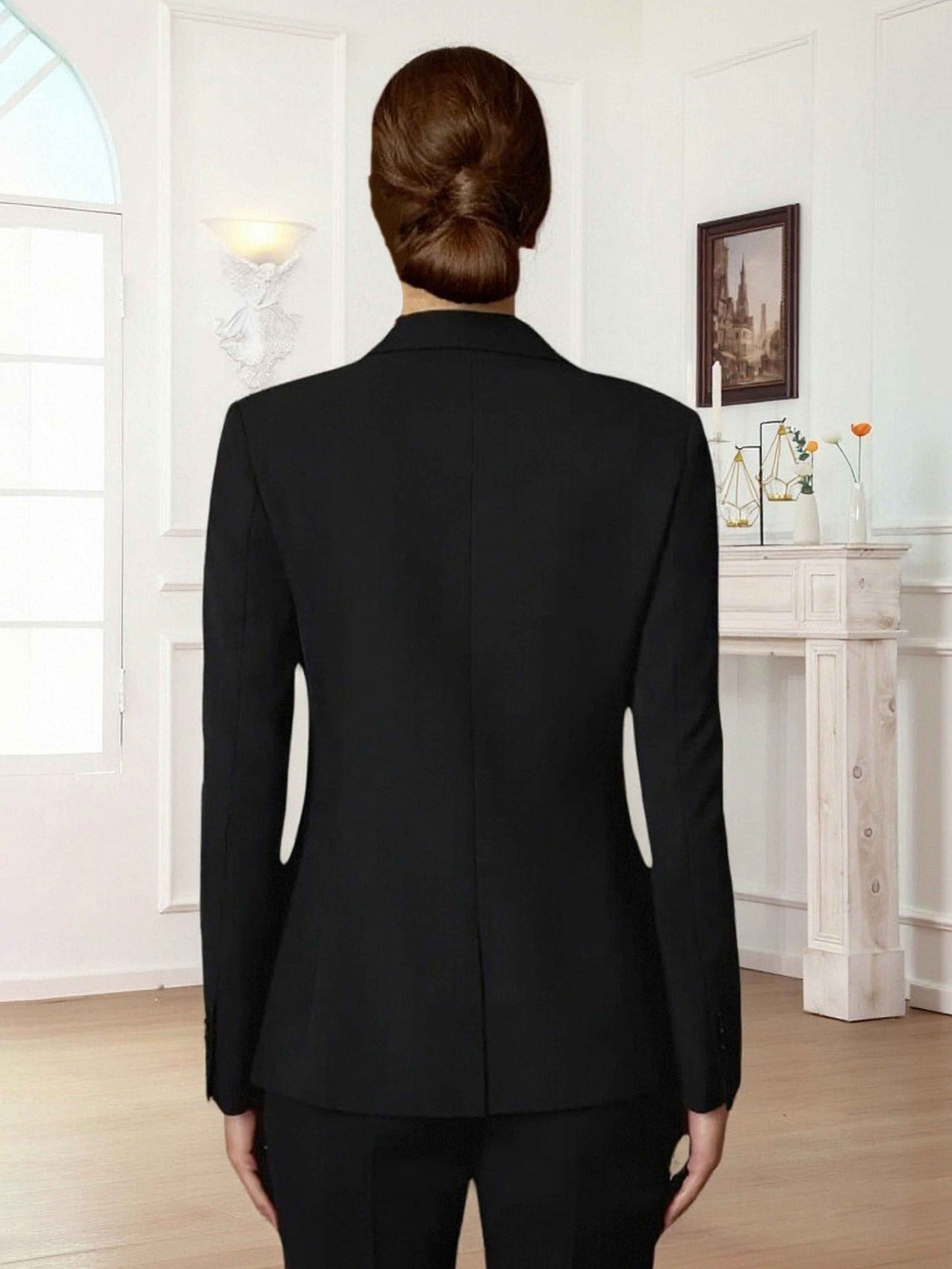 Modern Slim Fit Women's Notch Lapel One Button Suit Jacket