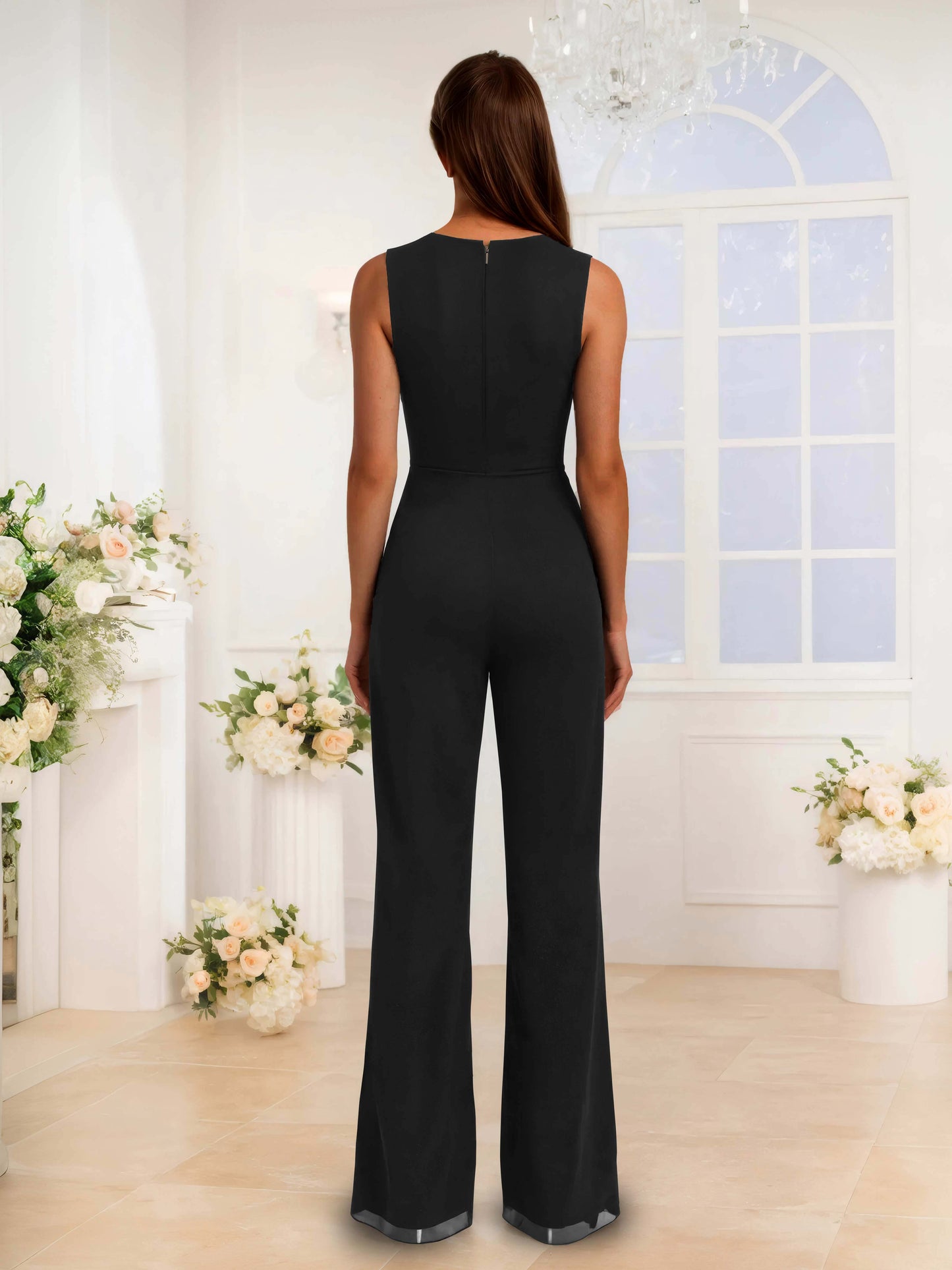 Timeless Square Sleeveless Jumpsuits For Bridesmaids