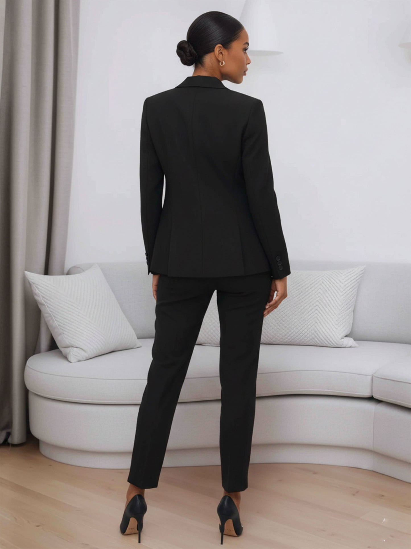 Trendy Notch Lapel Women's 2 Pieces Business Casual Suits