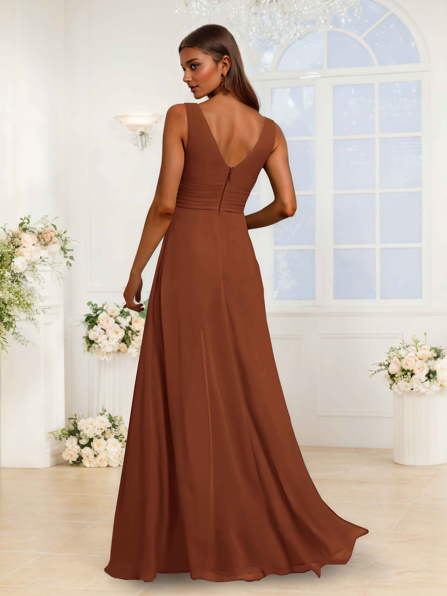 Trendy V-neck Sleeveless Jumpsuits For Bridesmaids