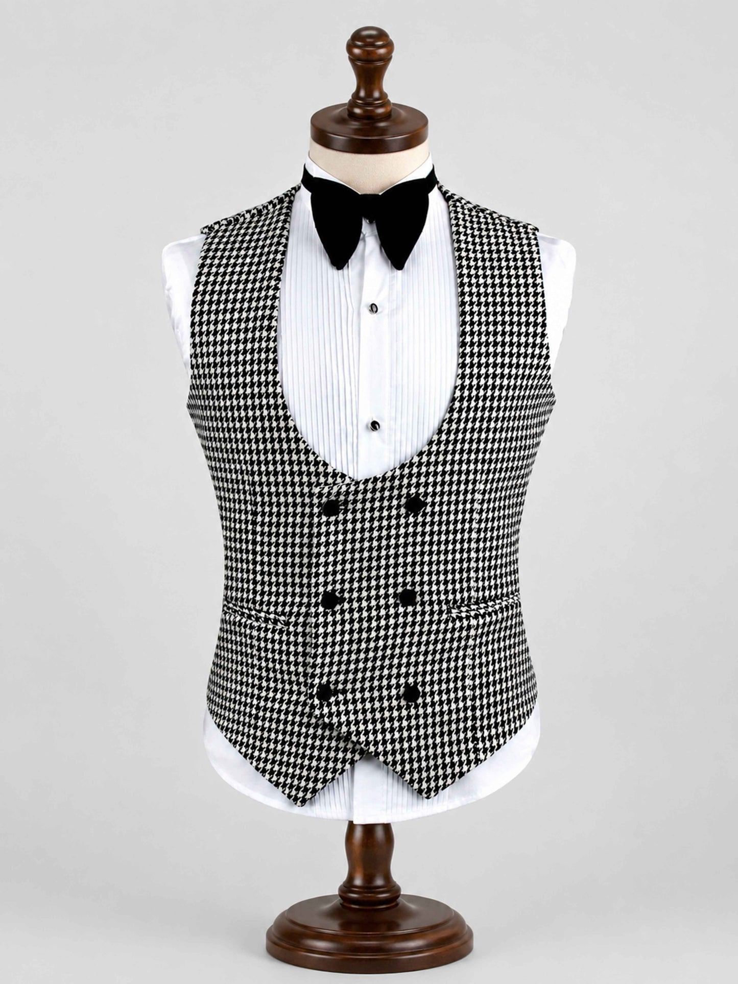 Men's Houndstooth Double Breasted Tuxedo Vest