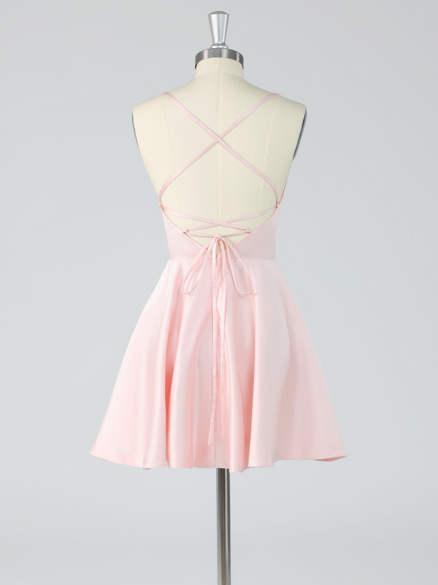 Avenix Spaghetti Straps Sleeveless A-Line Mini Homecoming Dresses with Pockets