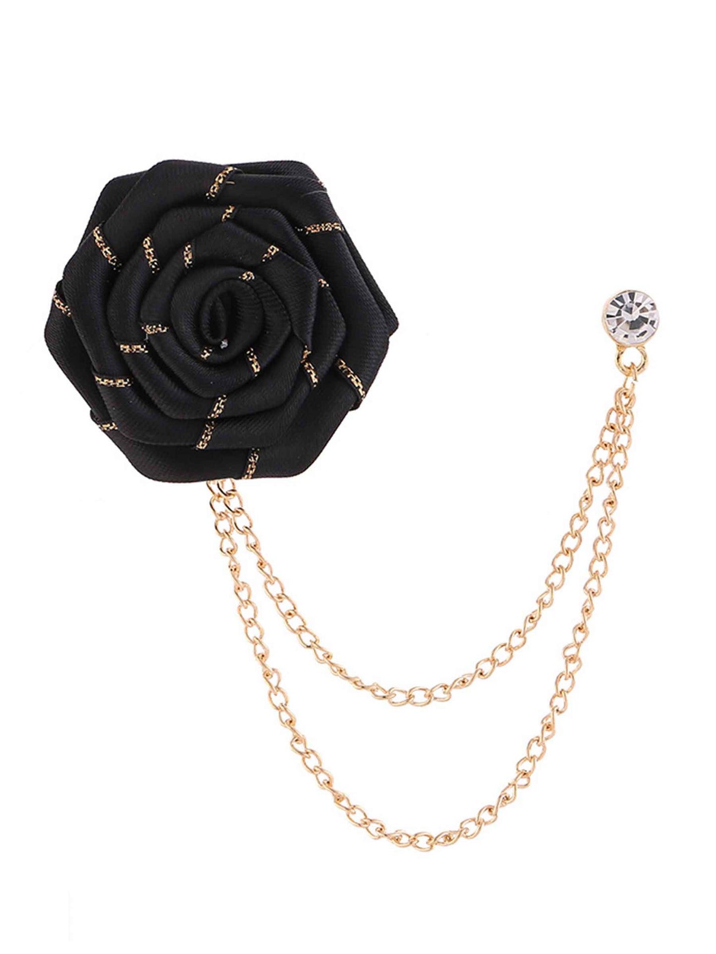 Trendy Rose Flower Lapel Pins for Men's Suit