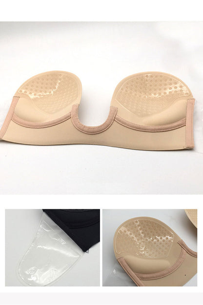 Bridal/Female Reusable Sticky Backless U-Shaped Invisible Bra
