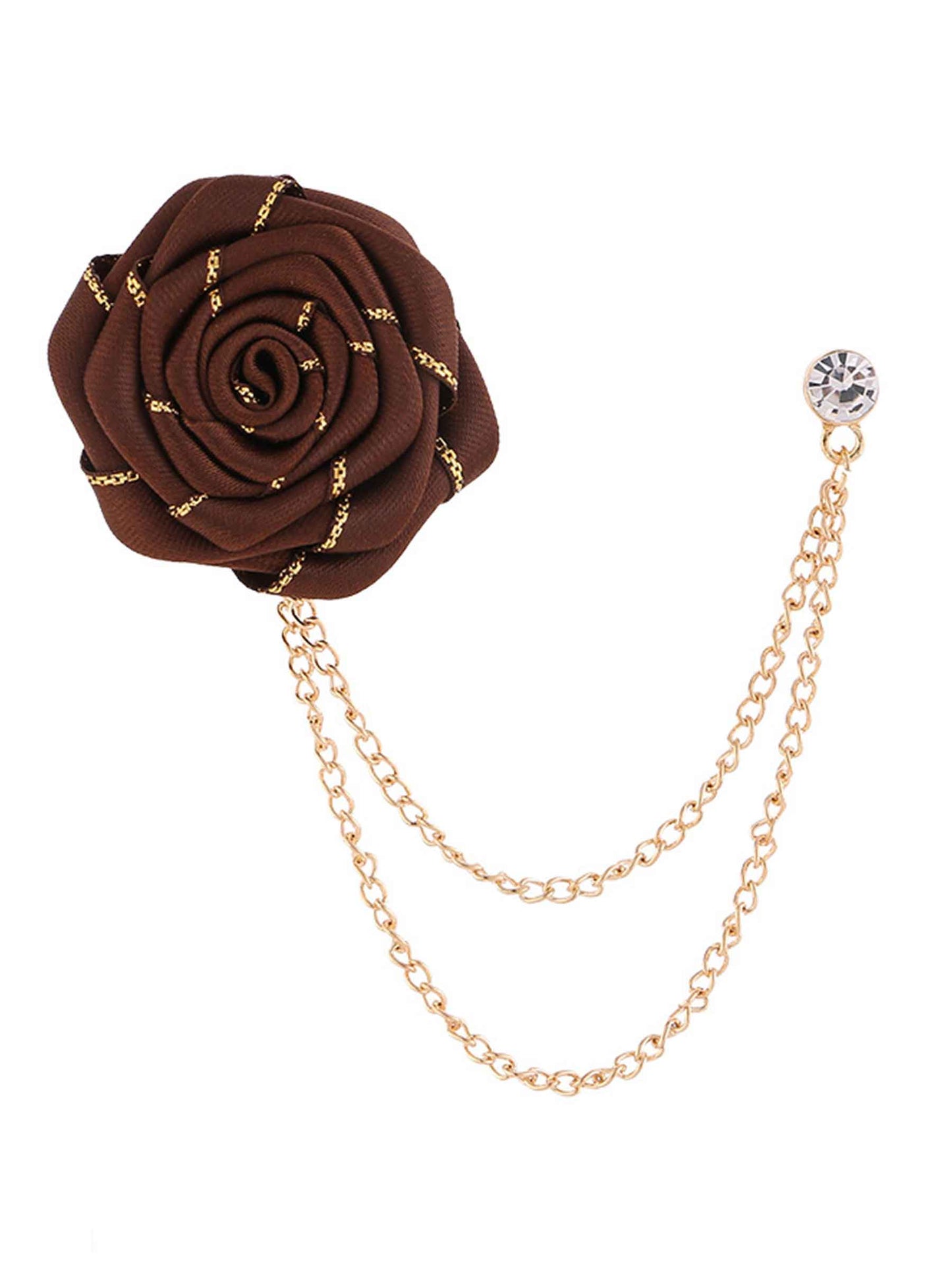 Trendy Rose Flower Lapel Pins for Men's Suit