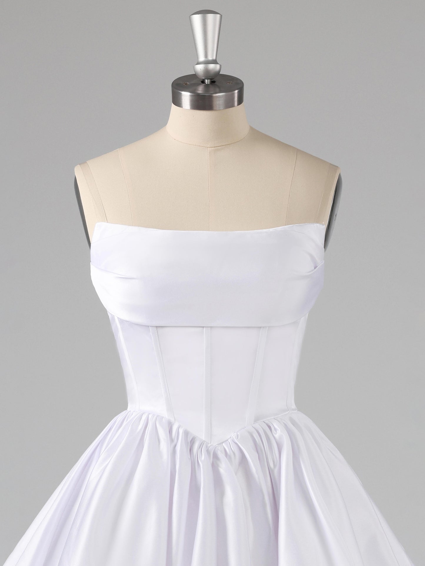 Callie Satin Ball Gown Strapless Mini Homecoming Dresses