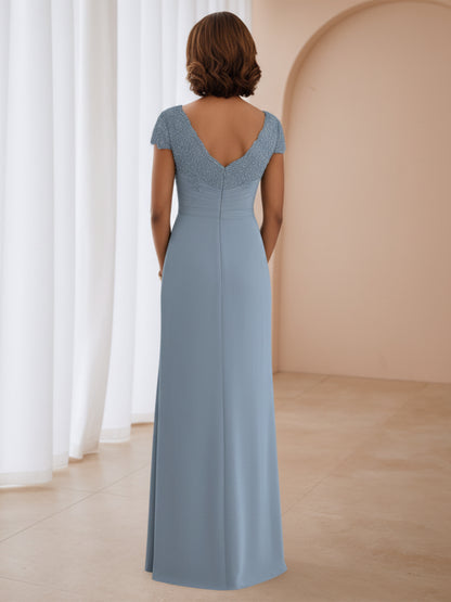 Carina Charming Sheath Pleated Lace Chiffon Mother of the Bride & Groom Dresses