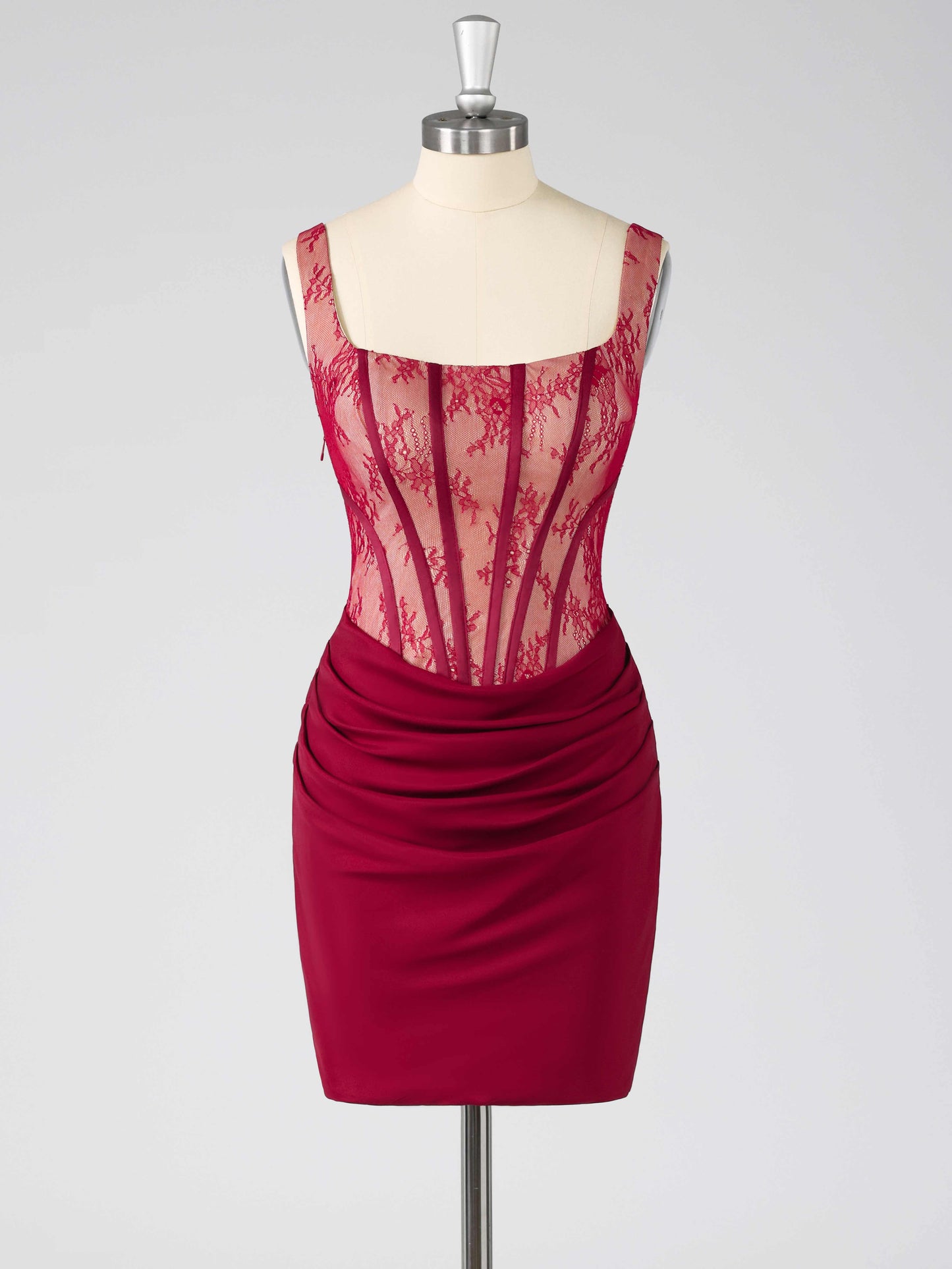 Cessara Lace Appliqued Corset Fitted Mini Homecoming Dress for Party
