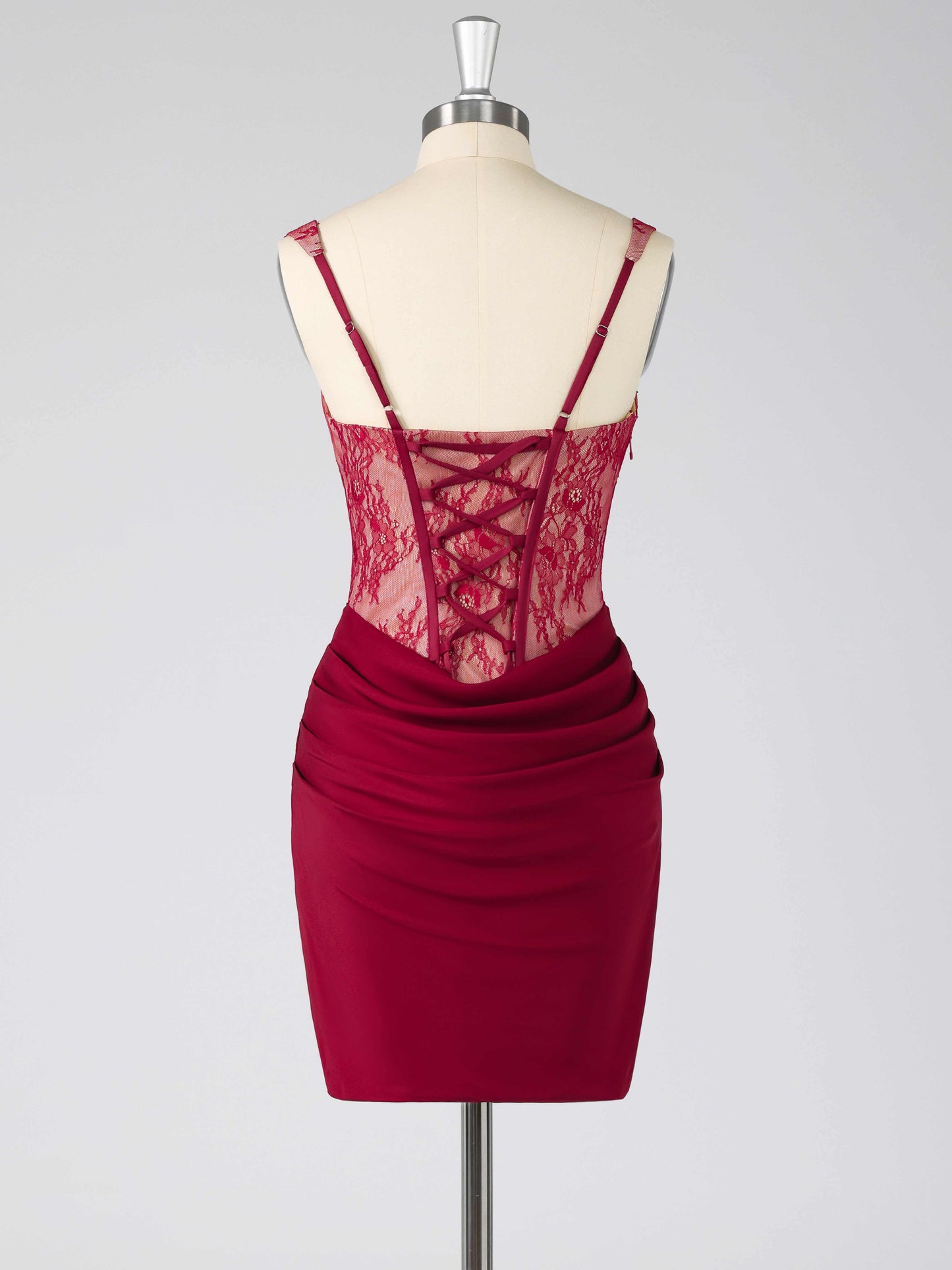 Cessara Lace Appliqued Corset Fitted Mini Homecoming Dress for Party