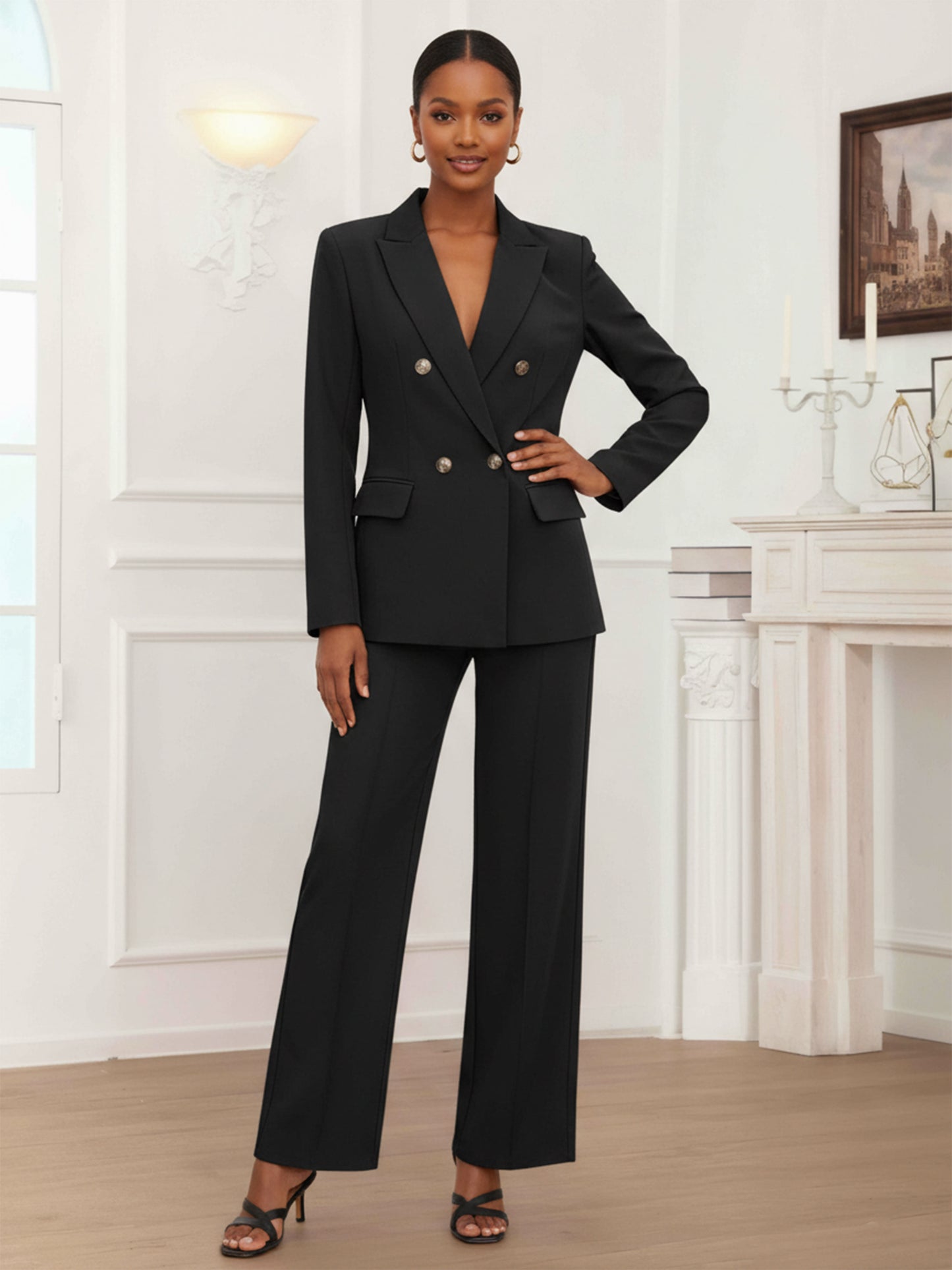 Chic Double Breasted Women's 2 Pieces Regular Fit Suits