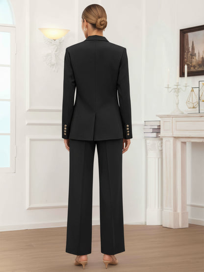 Chic Double Breasted Women's 2 Pieces Regular Fit Suits