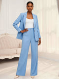 Chic Peak Lapel Women's 2 Pieces Casual Pantsuit Set