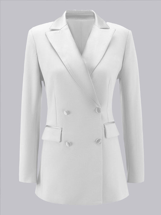 Classic Notch Lapel Double Breasted Women's Formal Blazer