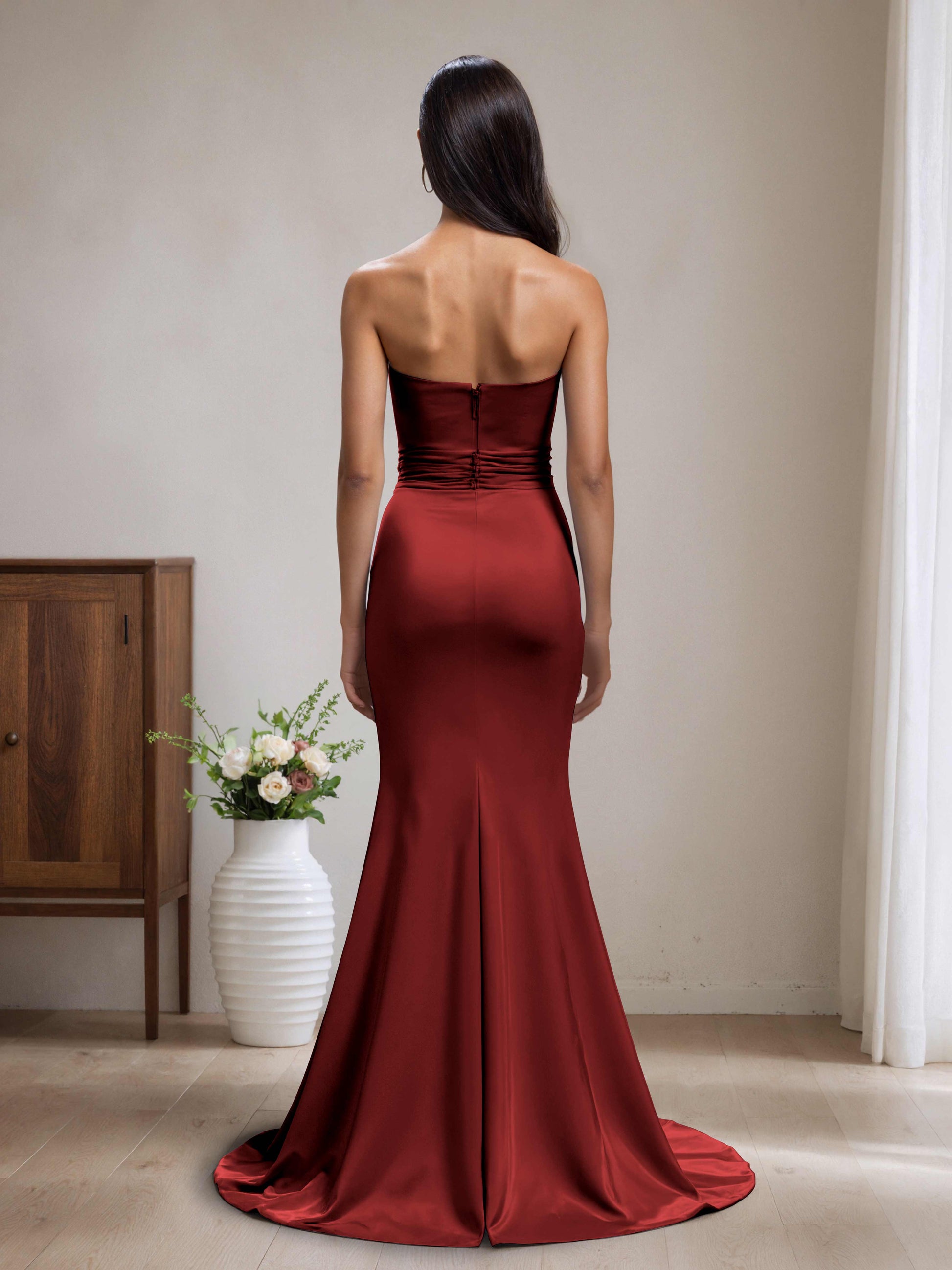Cynthia Strapless Mermaid Bridesmaid Dresses with Split Side Cathnina Cynthia Strapless Mermaid Bridesmaid Dresses with Split Side Cathnina