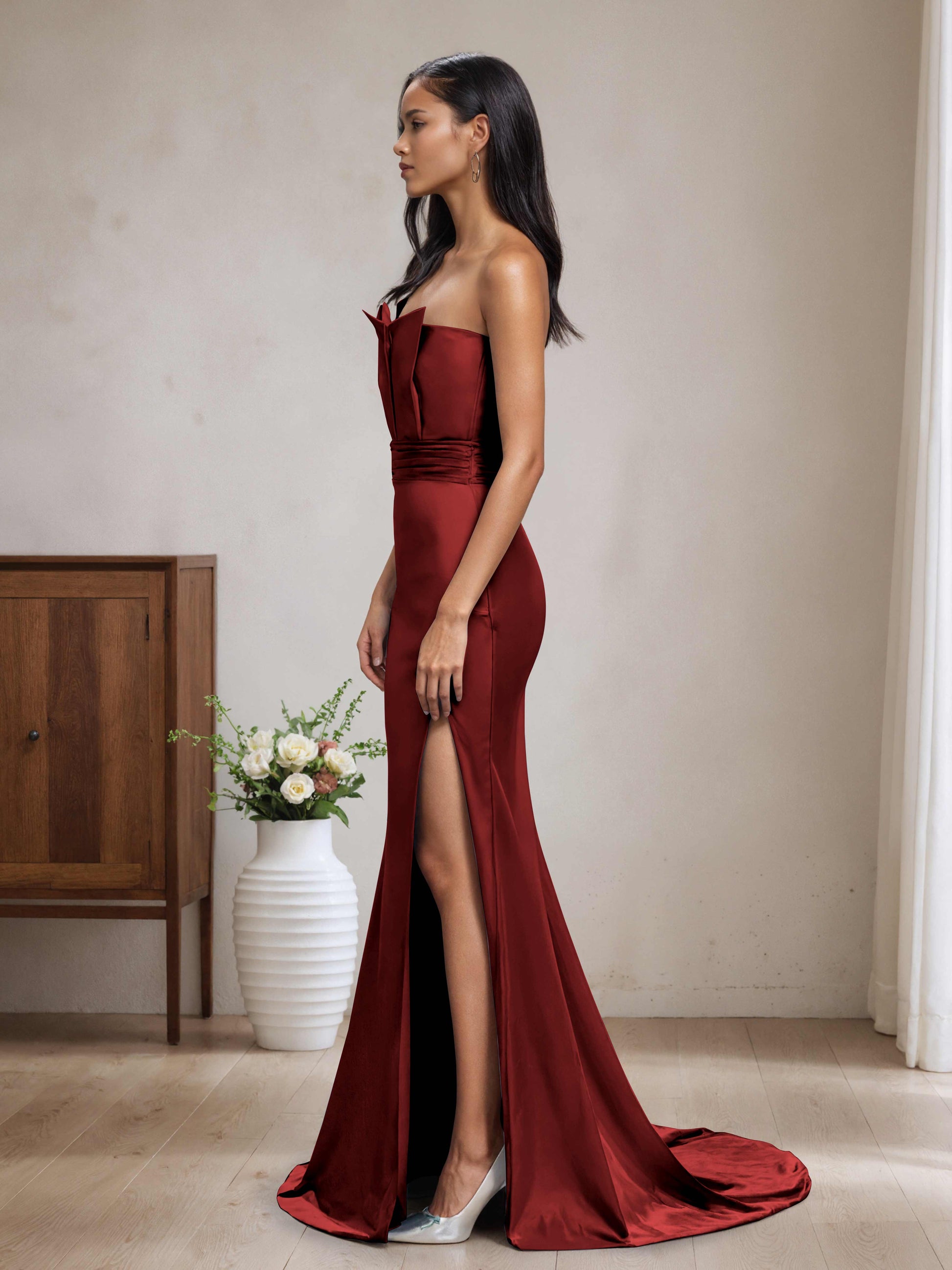 Cynthia Strapless Mermaid Bridesmaid Dresses with Split Side Cathnina Cynthia Strapless Mermaid Bridesmaid Dresses with Split Side Cathnina