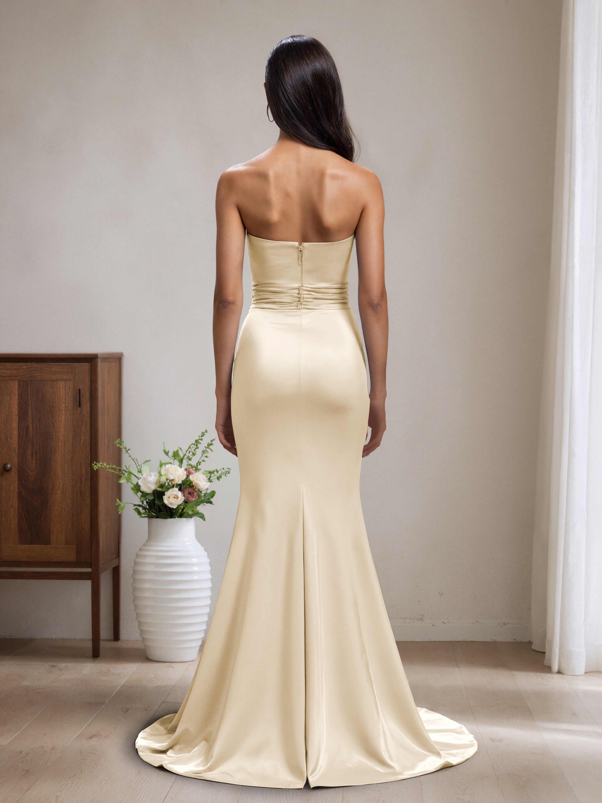 Cynthia Strapless Mermaid Bridesmaid Dresses with Split Side Cathnina Cynthia Strapless Mermaid Bridesmaid Dresses with Split Side Cathnina