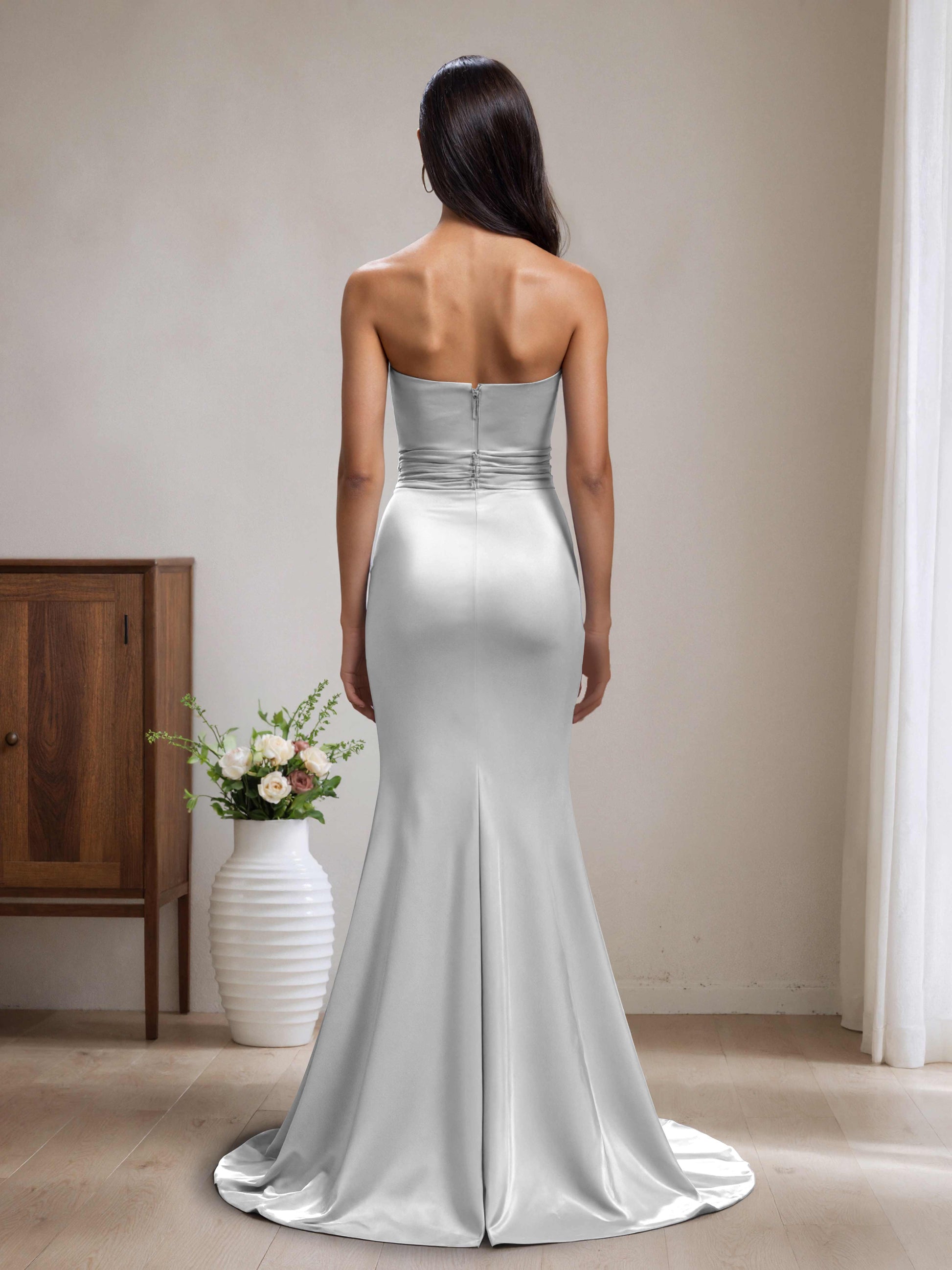 Cynthia Strapless Mermaid Bridesmaid Dresses with Split Side Cathnina Cynthia Strapless Mermaid Bridesmaid Dresses with Split Side Cathnina