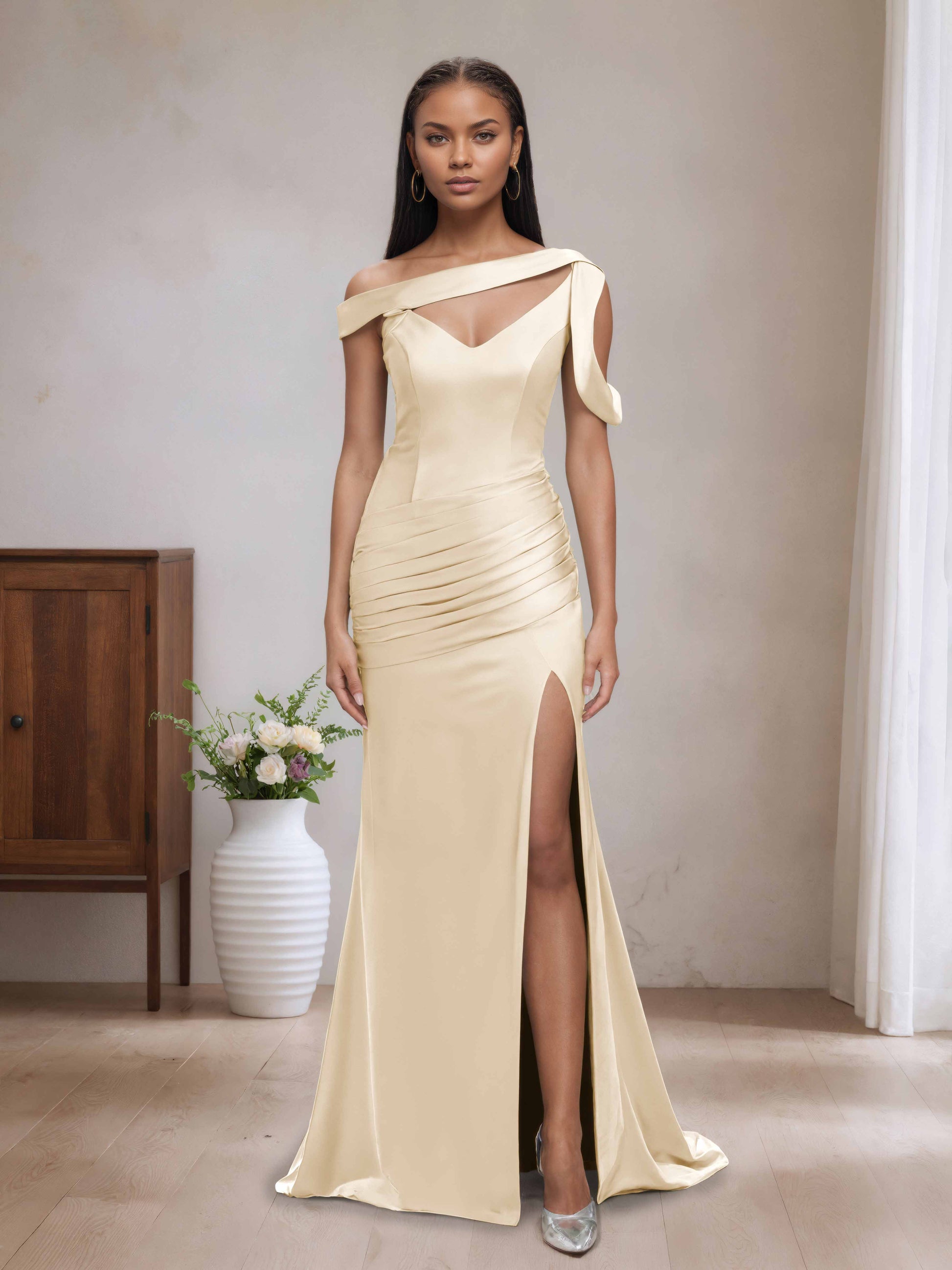 Darlene Unique V-neck Mermaid Bridesmaid Dresses with Slit Cathnina Darlene Unique V-neck Mermaid Bridesmaid Dresses with Slit Cathnina