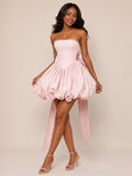 Deloria Cute A-Line Strapless Mini Homecoming Dresses with Bow