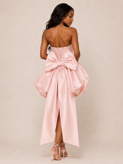 Deloria Cute A-Line Strapless Mini Homecoming Dresses with Bow