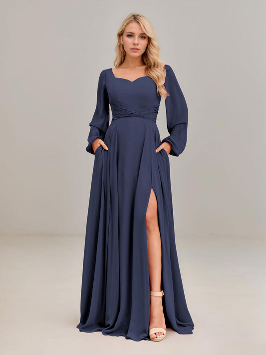 Navy Blue Bridesmaid Dresses Elegant Styles | Cathnina Navy Blue Bridesmaid Dresses Elegant Styles | Cathnina