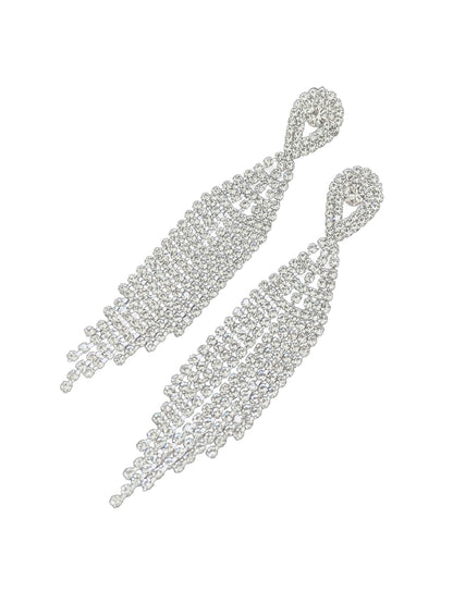 Vintage Style Rhinestone Long Tassel Earrings