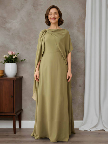 Eloria Classic A-line Chiffon Scoop Floor-Length Mother of the Bride Dress