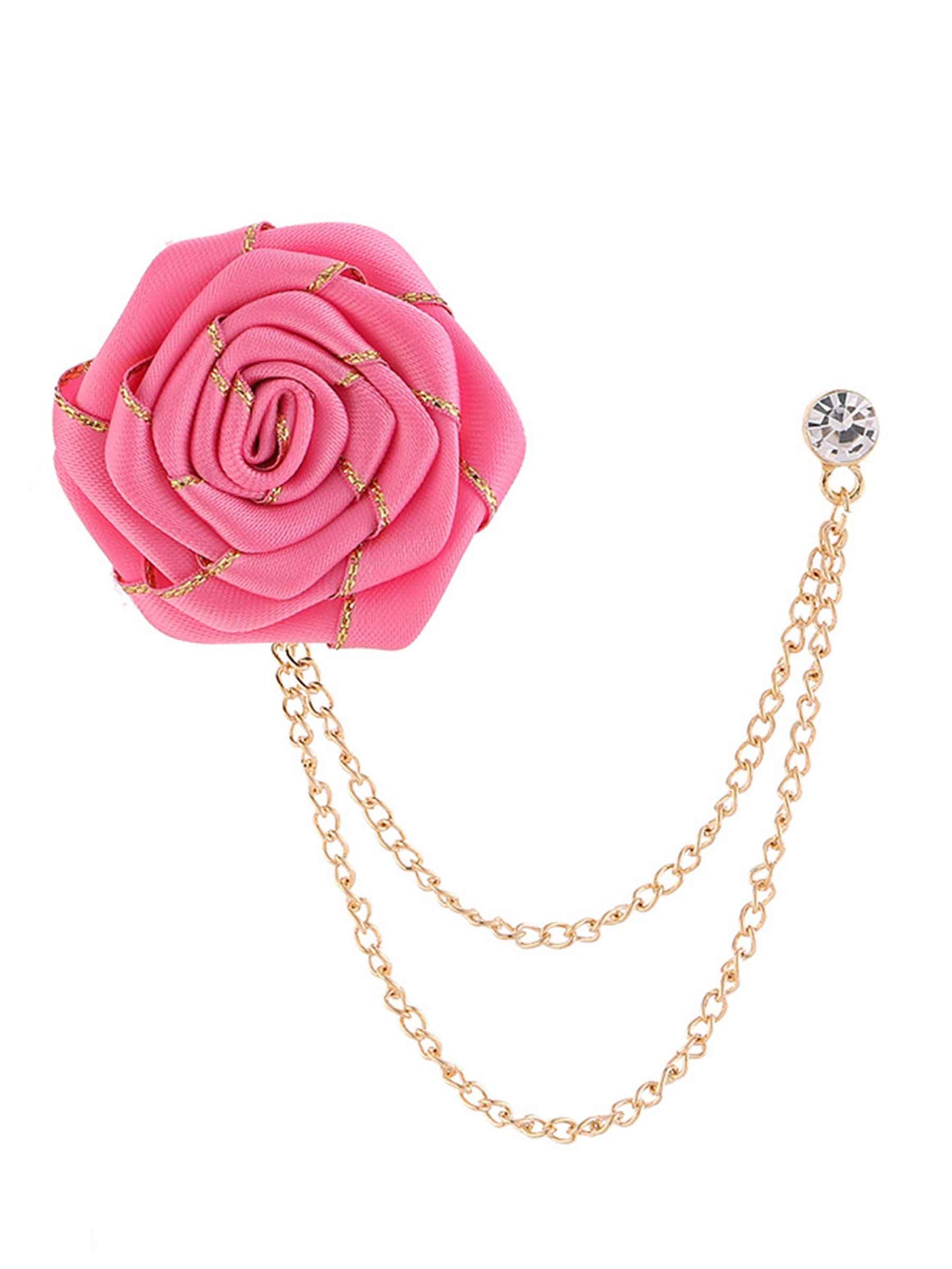 Trendy Rose Flower Lapel Pins for Men's Suit