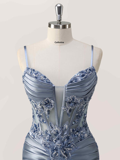 Giona Sparkly Sweetheart Appliqued Long Prom Dresses with Beaded