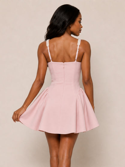 Giselae A-Line Square Neck Beaded Short Homecoming Dress
