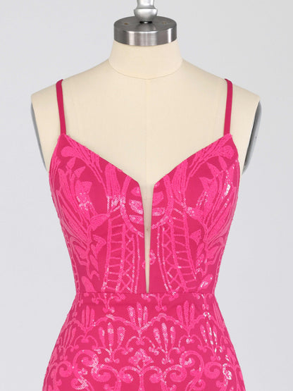 Helyra Spaghetti Strap V-neck Mini Homecoming Dress with Lace Up