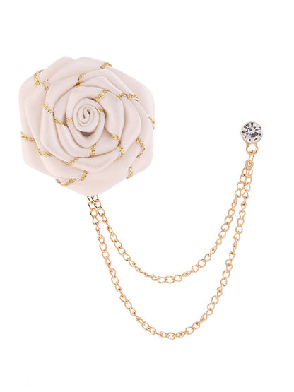 Trendy Rose Flower Lapel Pins for Men's Suit