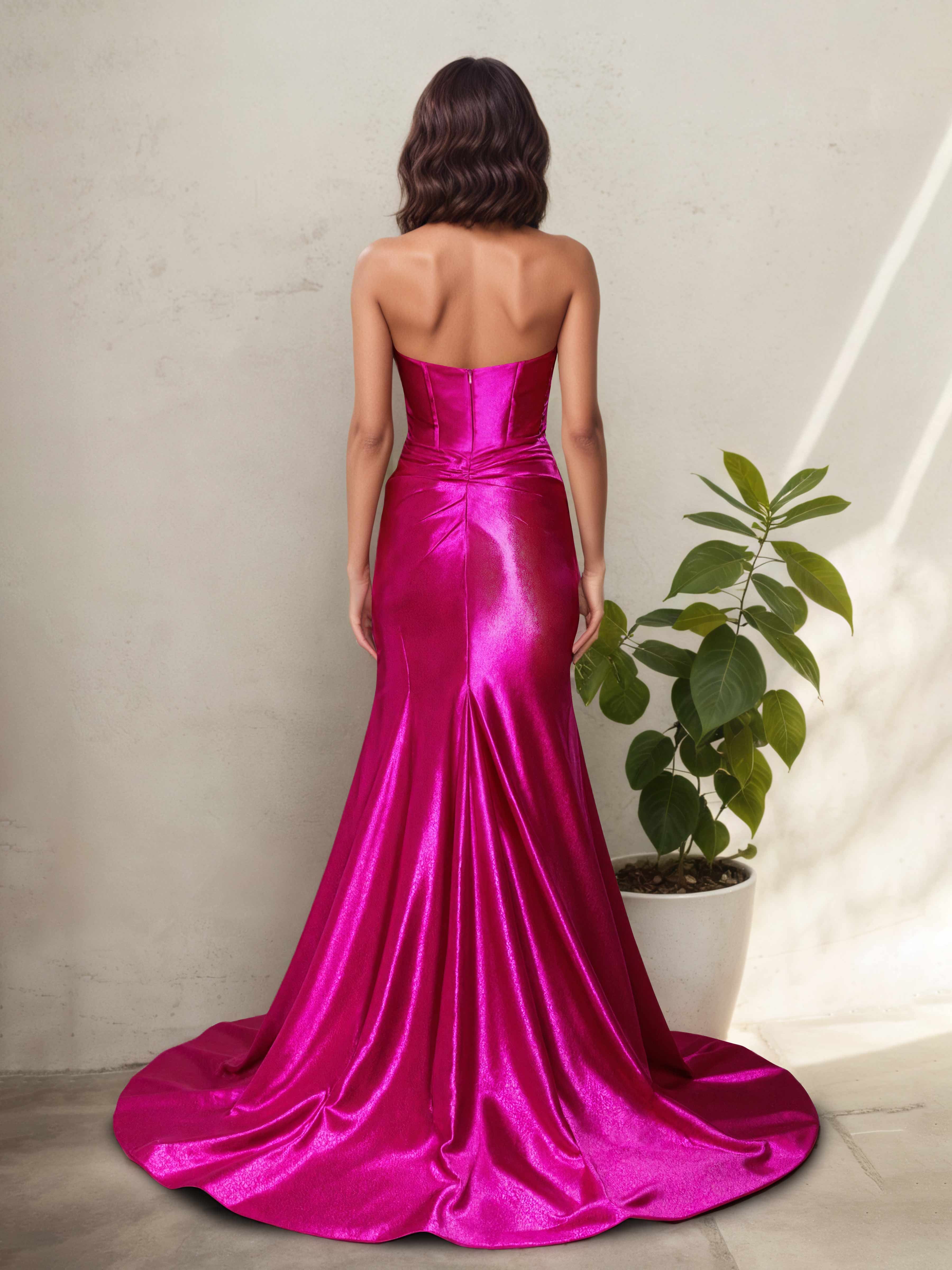 Kalira Sparkly Sweetheart Corset Mermaid Prom Dresses with Slit – Cathnina
