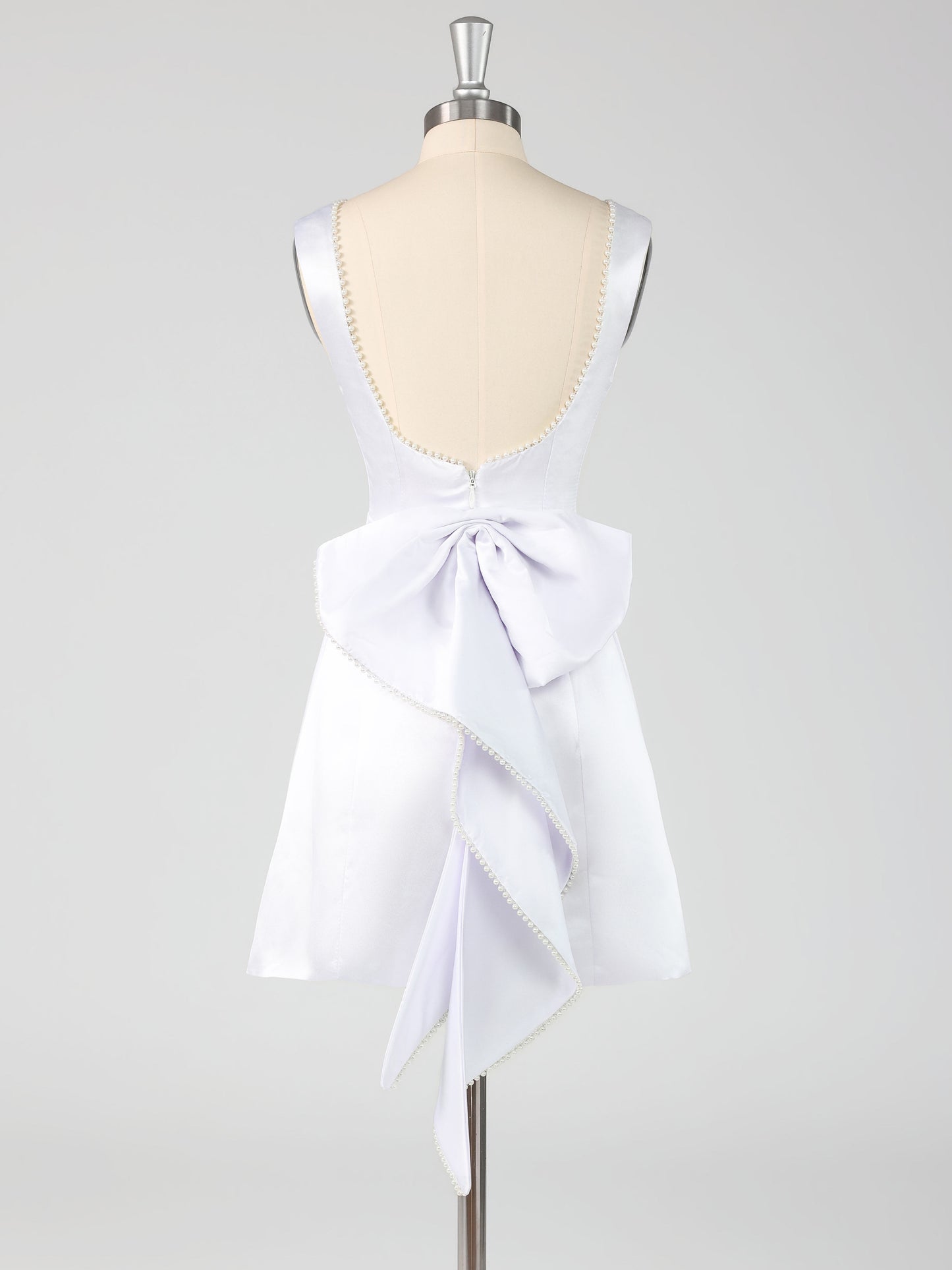 Lacey A-Line Scoop Neck Sleeveless Mini Homecoming Dresses with Bow Knot