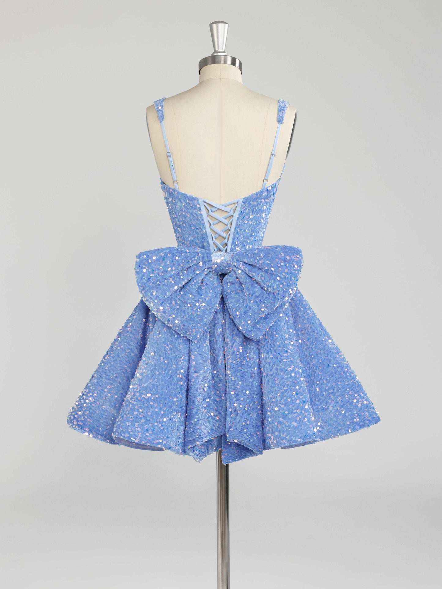Layla Sequin Short Homecoming Dresses with Bow Knot