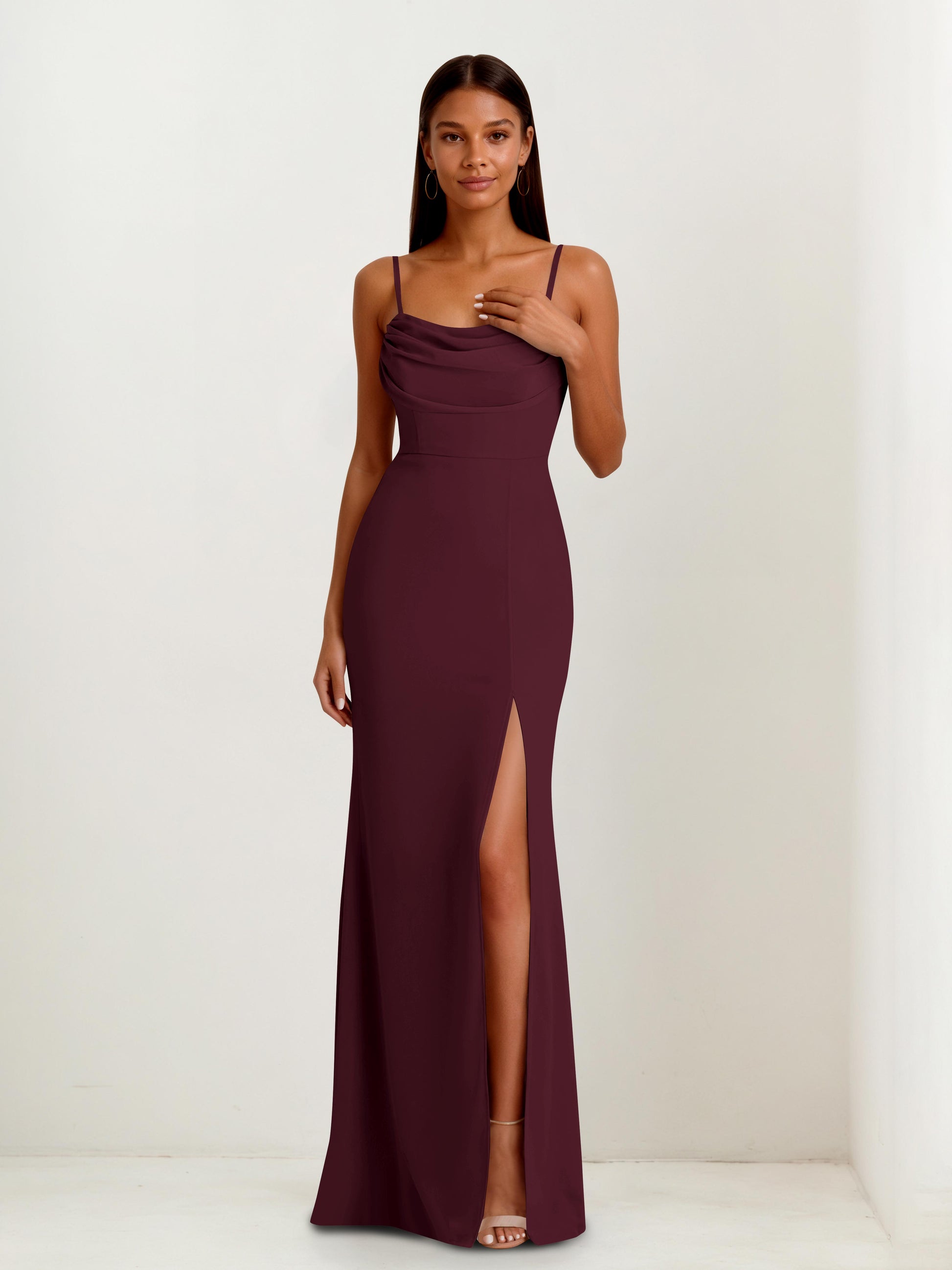bridesmaid dresses cabernet Cabernet Bridesmaid Dress Shiny Satin Size XS