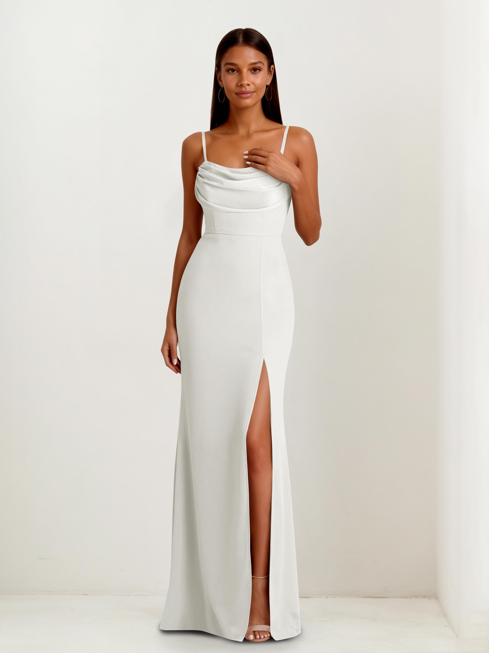 Leris Trendy Spaghetti Straps Long Chiffon Bridesmaid Dresses Cathnina Leris Trendy Spaghetti Straps Long Chiffon Bridesmaid Dresses Cathnina
