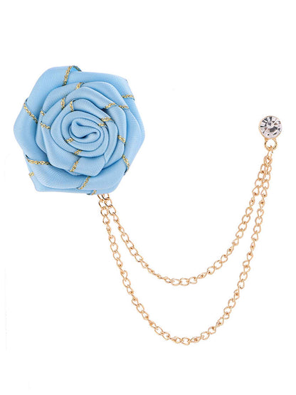 Trendy Rose Flower Lapel Pins for Men's Suit