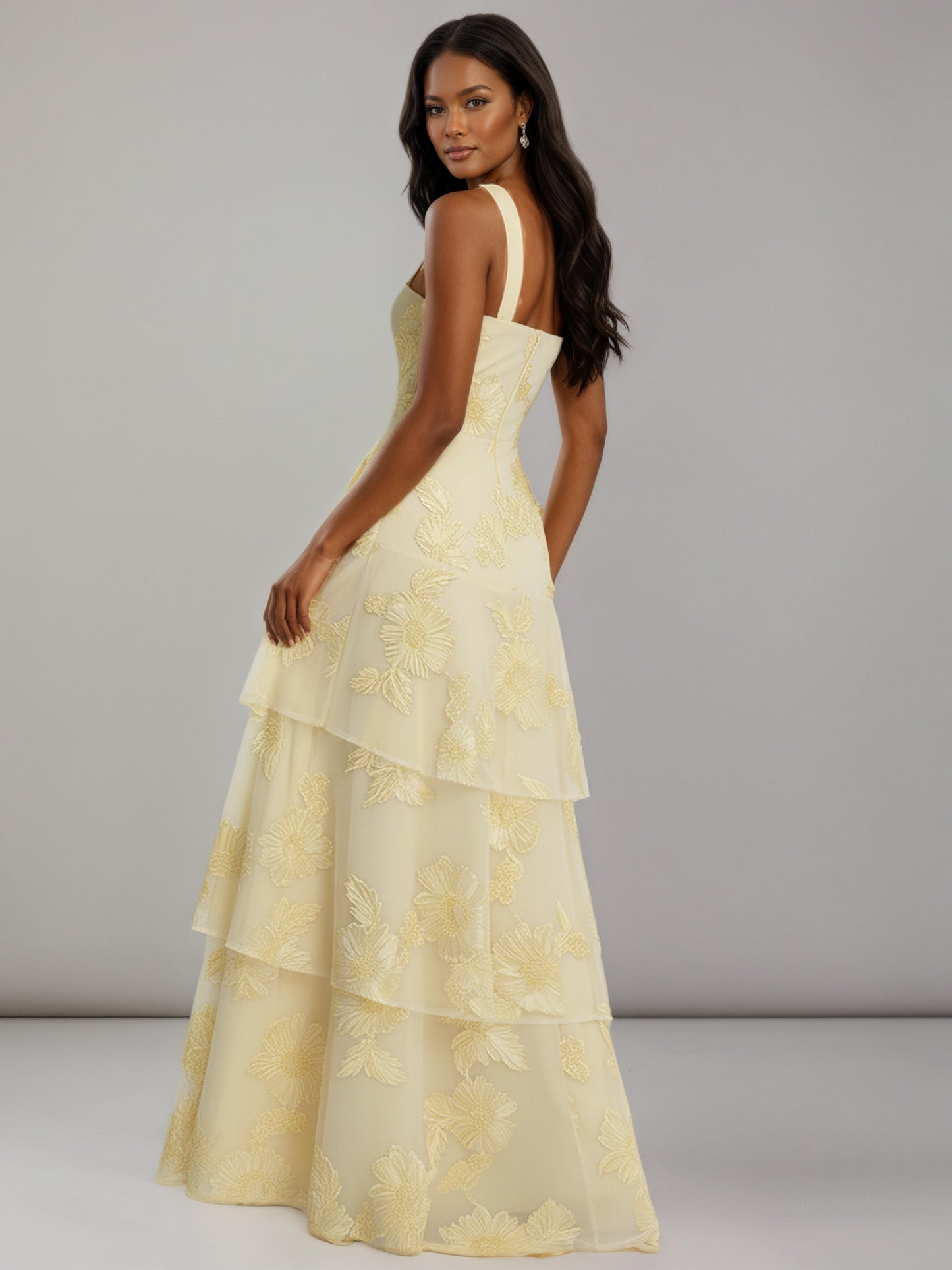 Lirae A-Line Halter Floral Embroidery Prom Dresses