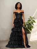 Lorena Modern Off The Shoulder Sleeveless Layered Prom Dresses