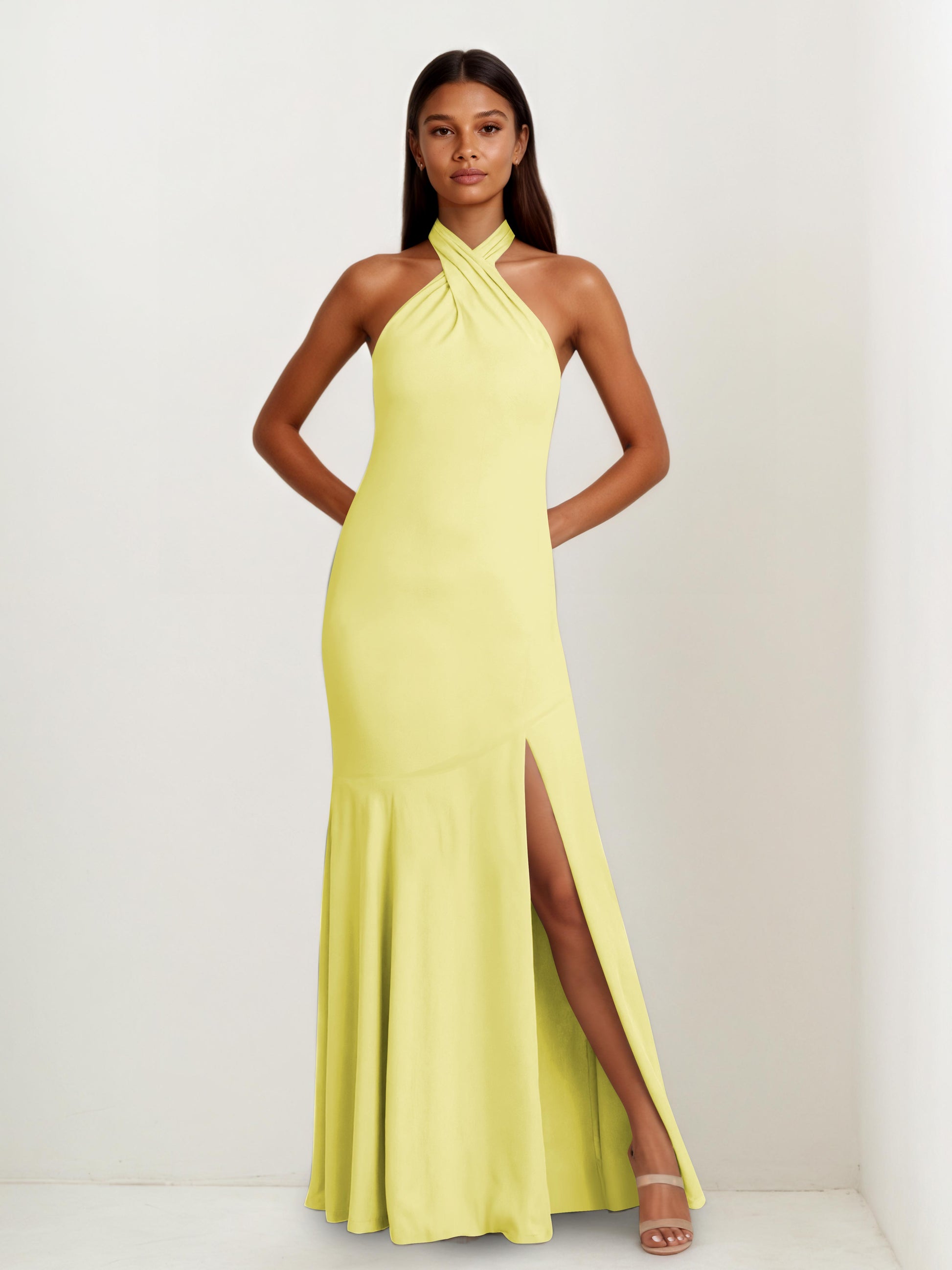 Lysha Trendy Halter Neckline Sheath Chiffon Bridesmaid Dresses with Sl Cathnina Lysha Trendy Halter Neckline Sheath Chiffon Bridesmaid Dresses with Sl Cathnina