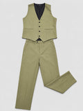 Men's Linen Vest & Pants Set For Summer Wedding & Vacation