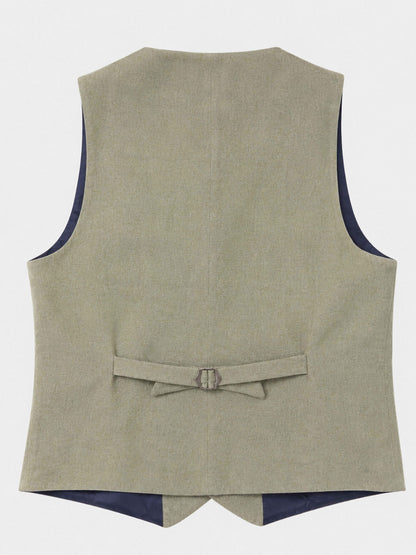 Men's Linen Vest & Pants Set For Summer Wedding & Vacation