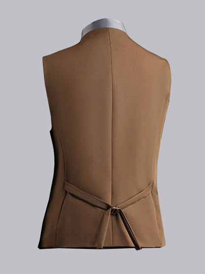 Men's Modern V-Neck Double Breasted Vest
