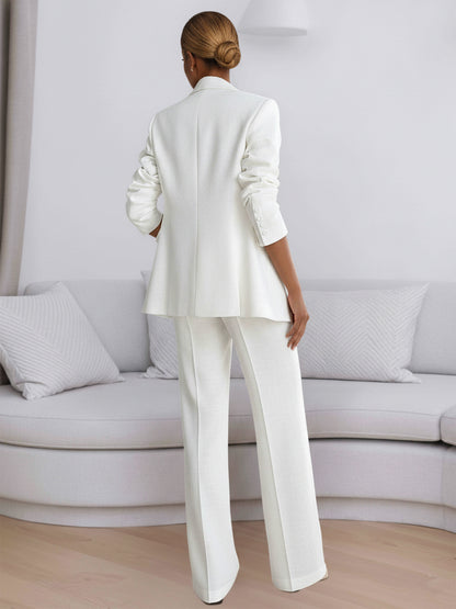 Modern Double Breasted Women's 2 Pieces Wedding Blazer and Pants Suit Set